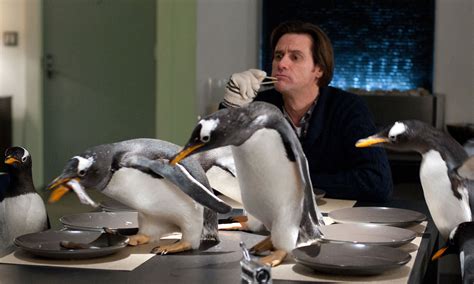 Mr. popper - Jim Carrey stars as Tom Popper, a successful businessman who’s clueless when it comes to the really important things in life...until he inherits six “adorable” penguins, each with its own unique personality. Soon Tom’s rambunctious roommates turn his swank New York apartment into a snowy winter wonderland — and the rest of his world ...
